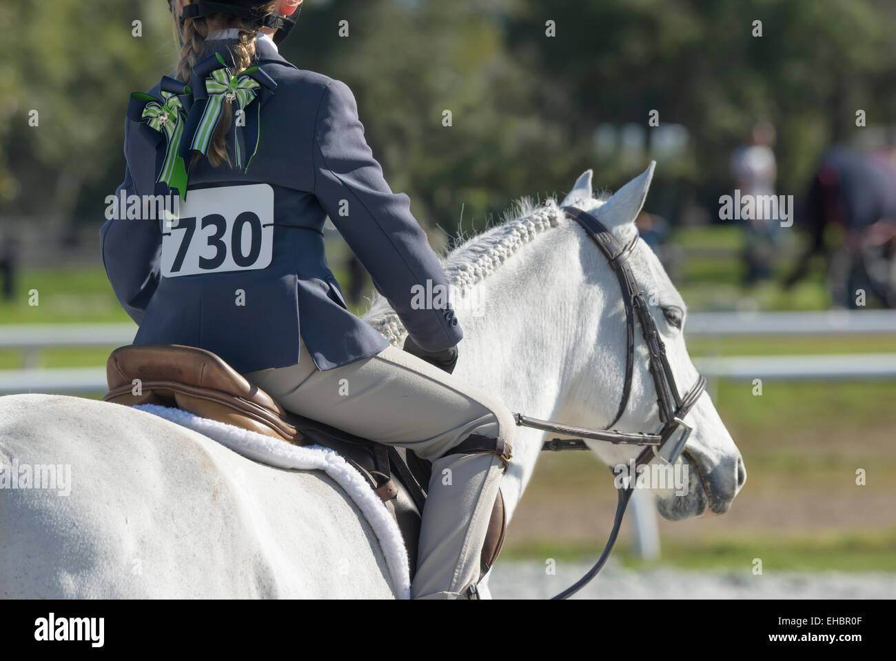 Youth show jumping competition Stock Photo