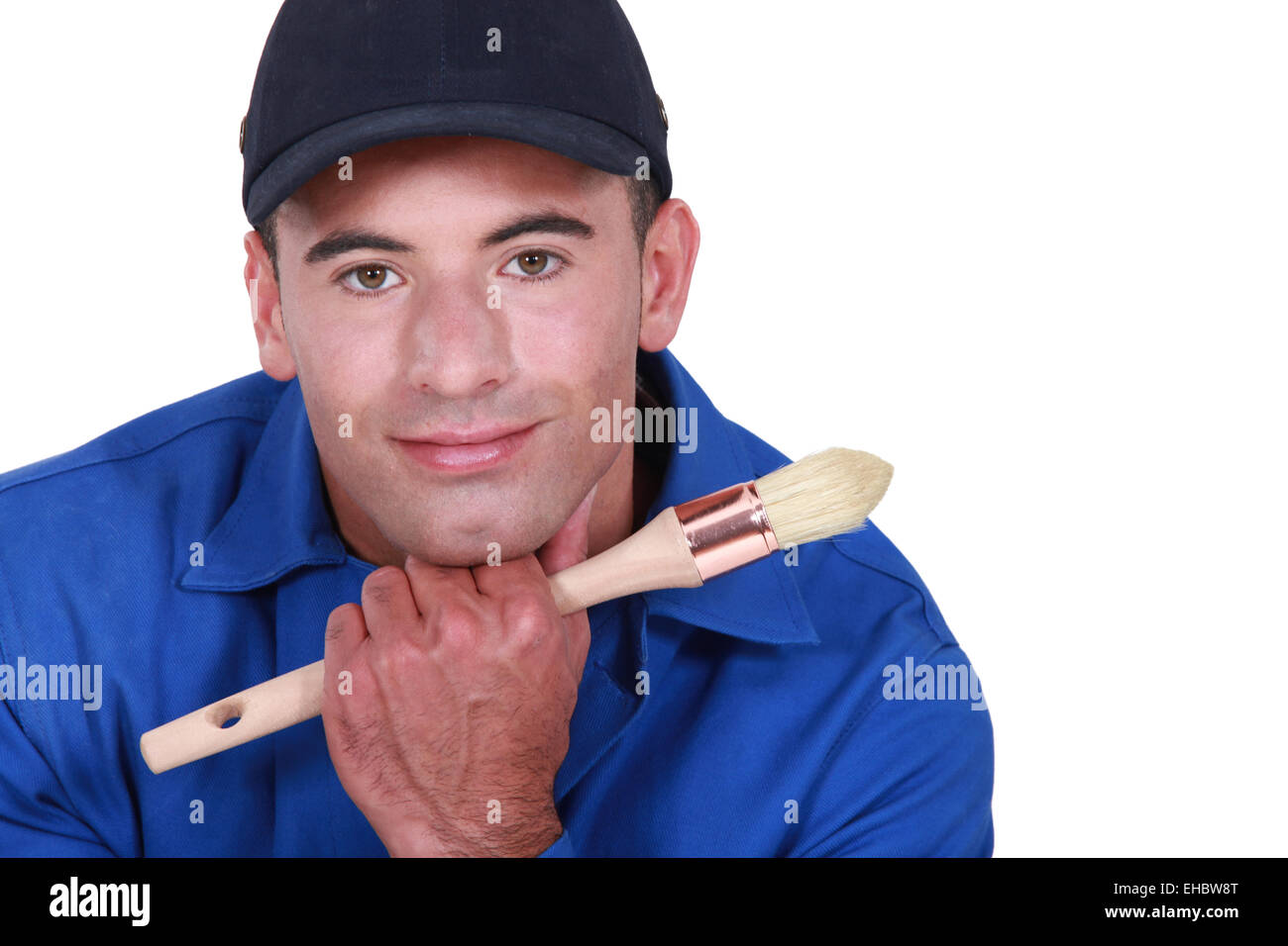 Man holding big brush hi-res stock photography and images - Alamy