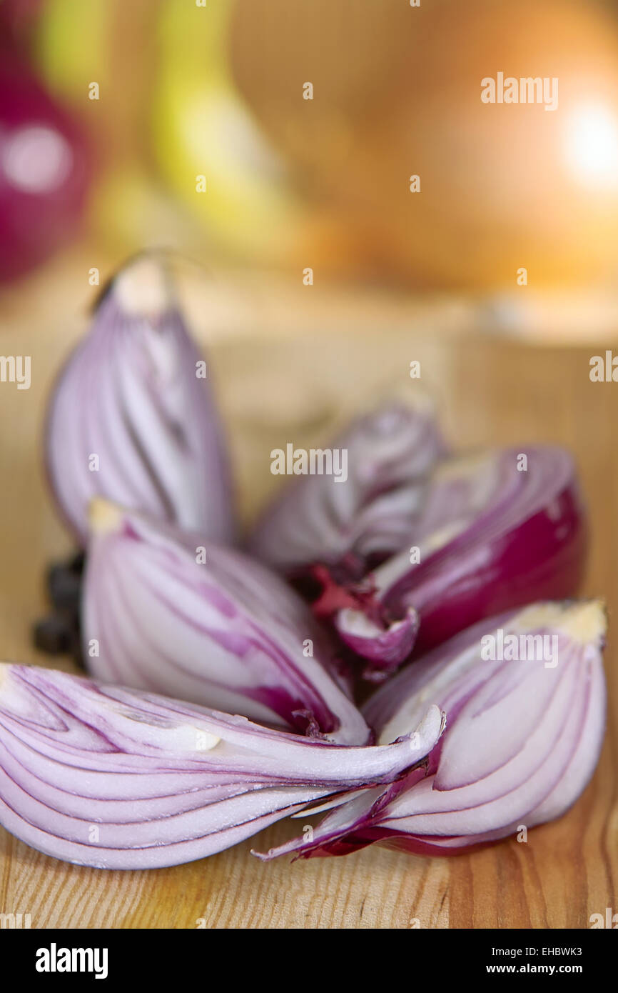 red onion, quartered Stock Photo Alamy