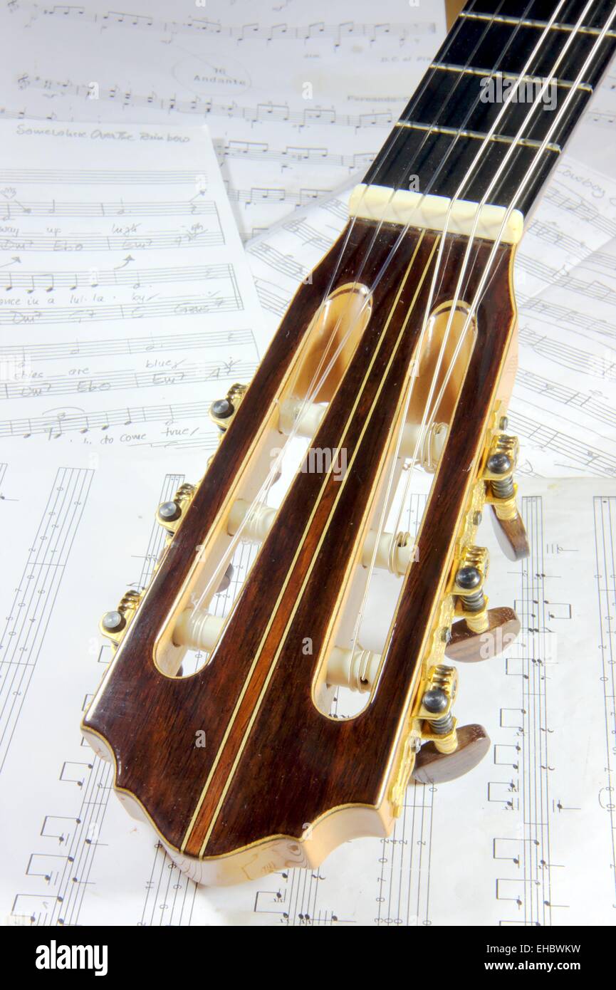 Classical Guitar Head Stock Photos & Classical Guitar Head Stock Images