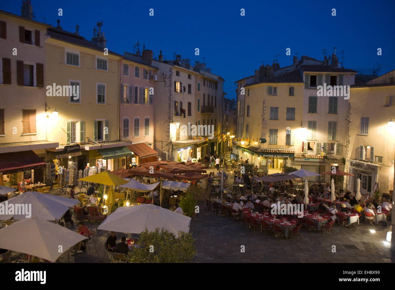 southern french town square in the evening Stock Photo Alamy