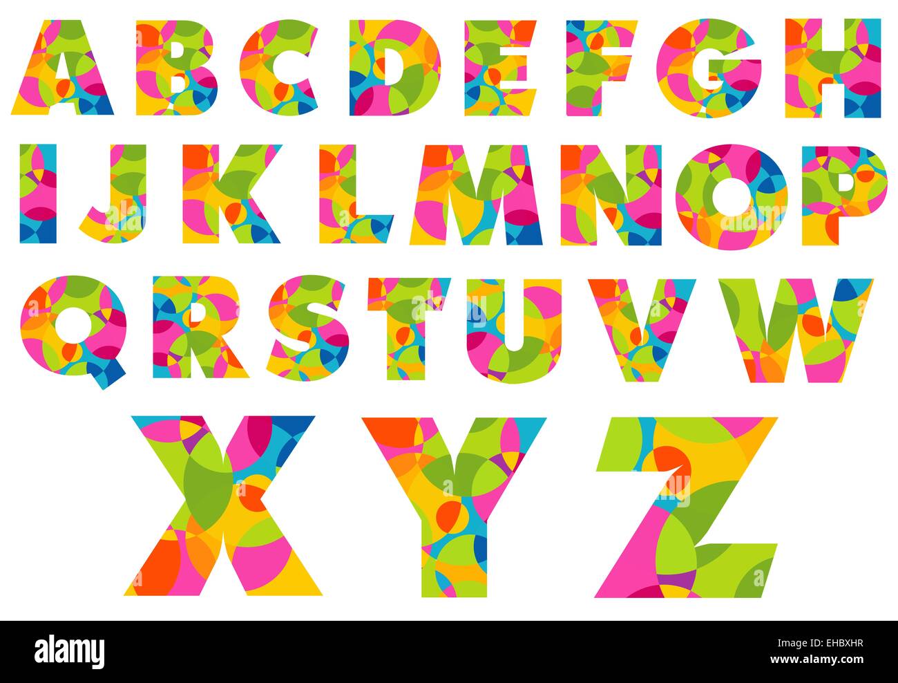 Alphabet Colorful Letters. Creative Letters of Alphabet. Stock Photo