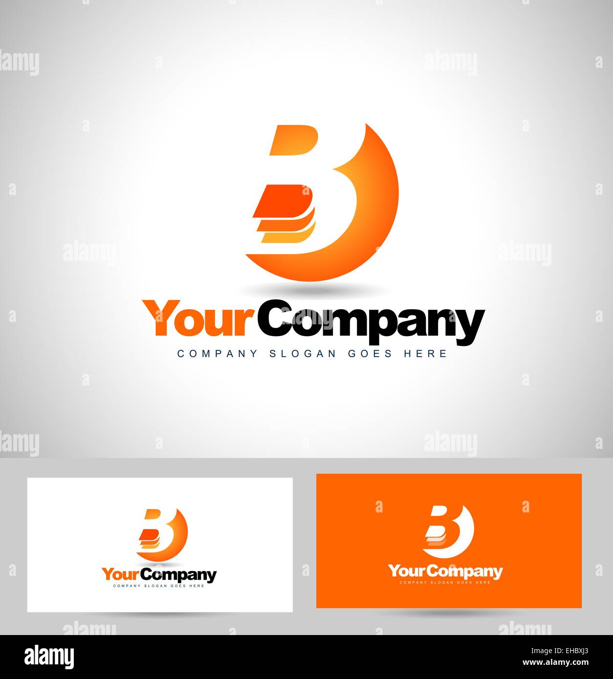 Letter B logo Design. Creative Logo of Letter B and Business Card Template. Stock Photo