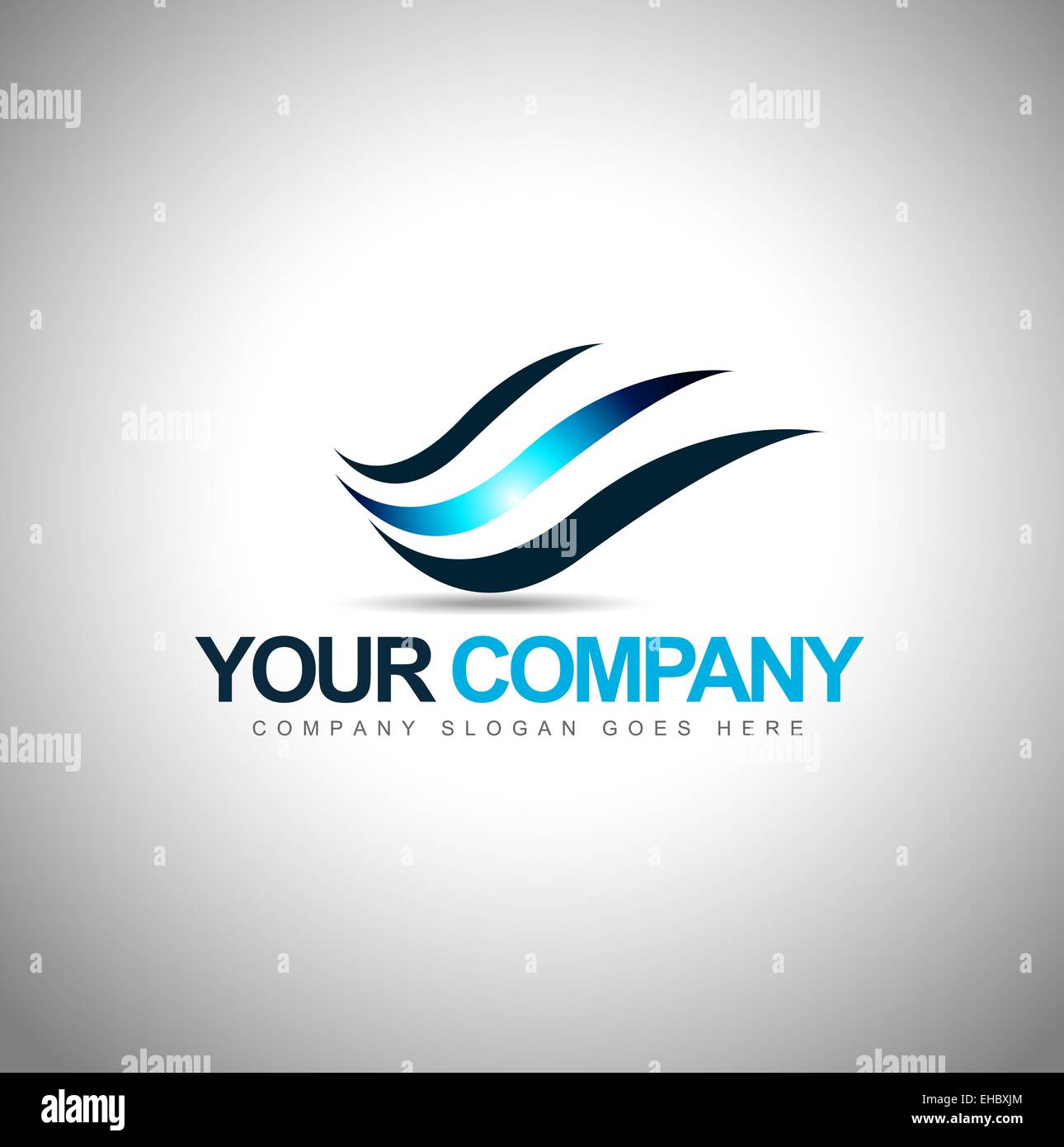 Wind wave logo vector. Creative blue swashes logo concept Stock Photo