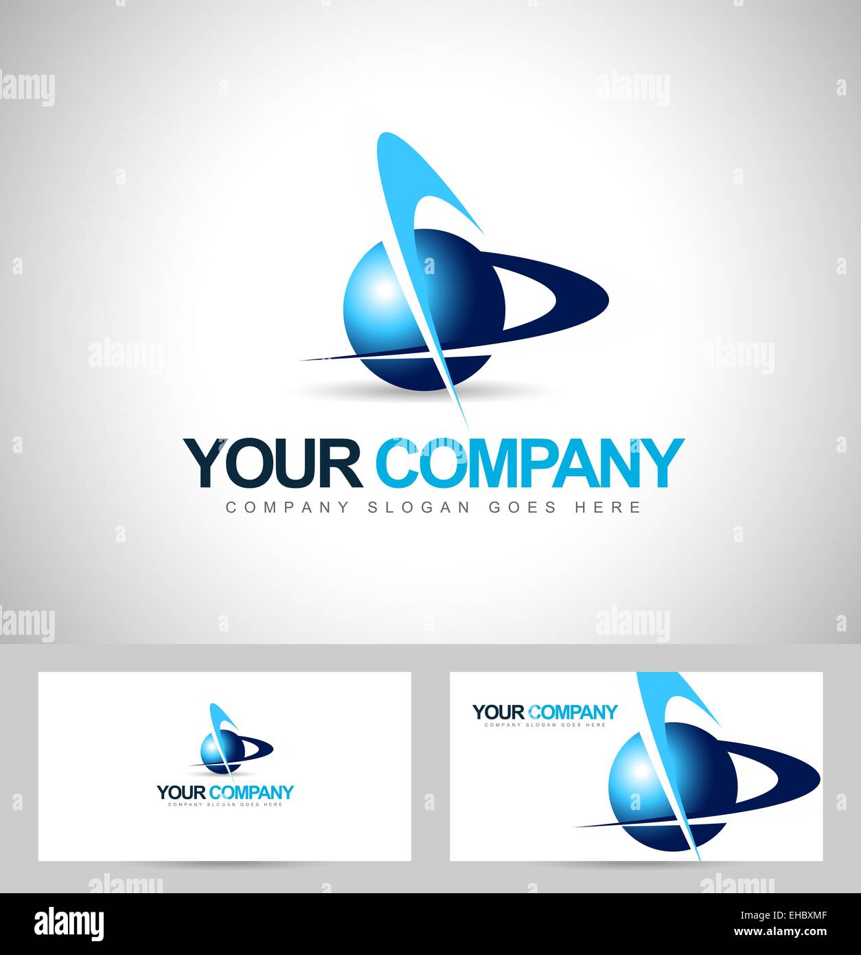 Business Corporate Logo. Creative Vector Icon with red sphere and swashes Stock Photo