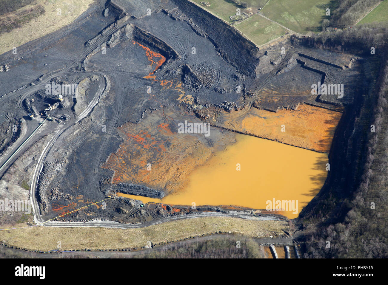 aerial view of a shale quarry in England, UK Stock Photo Alamy