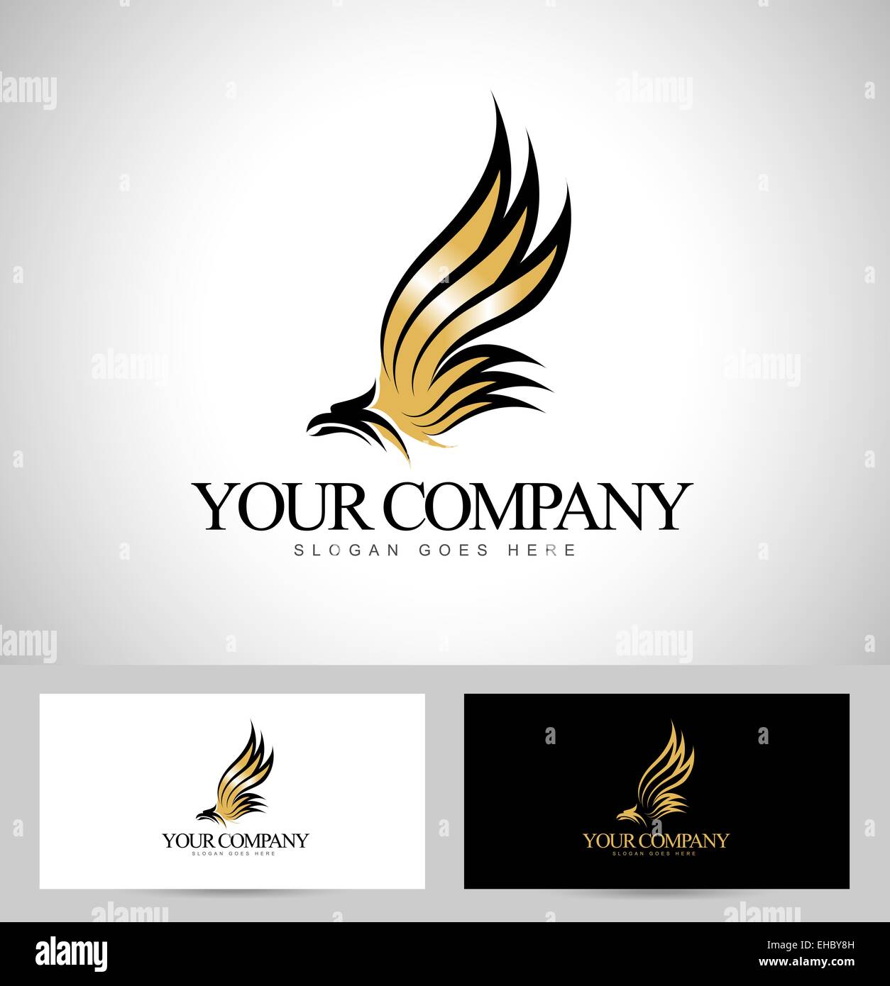 Eagle Logo Vector. Creative abstract logo of an eagle Stock Photo