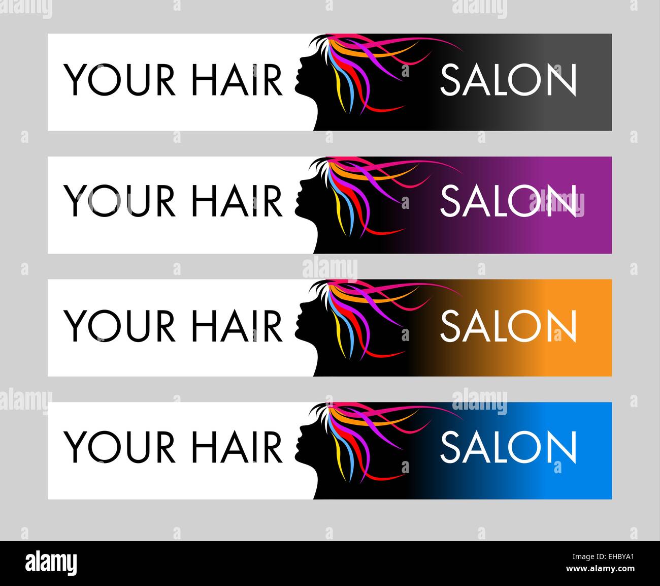 Hair Salon Logo. Creative vector concept with female head and hair. Stock Photo