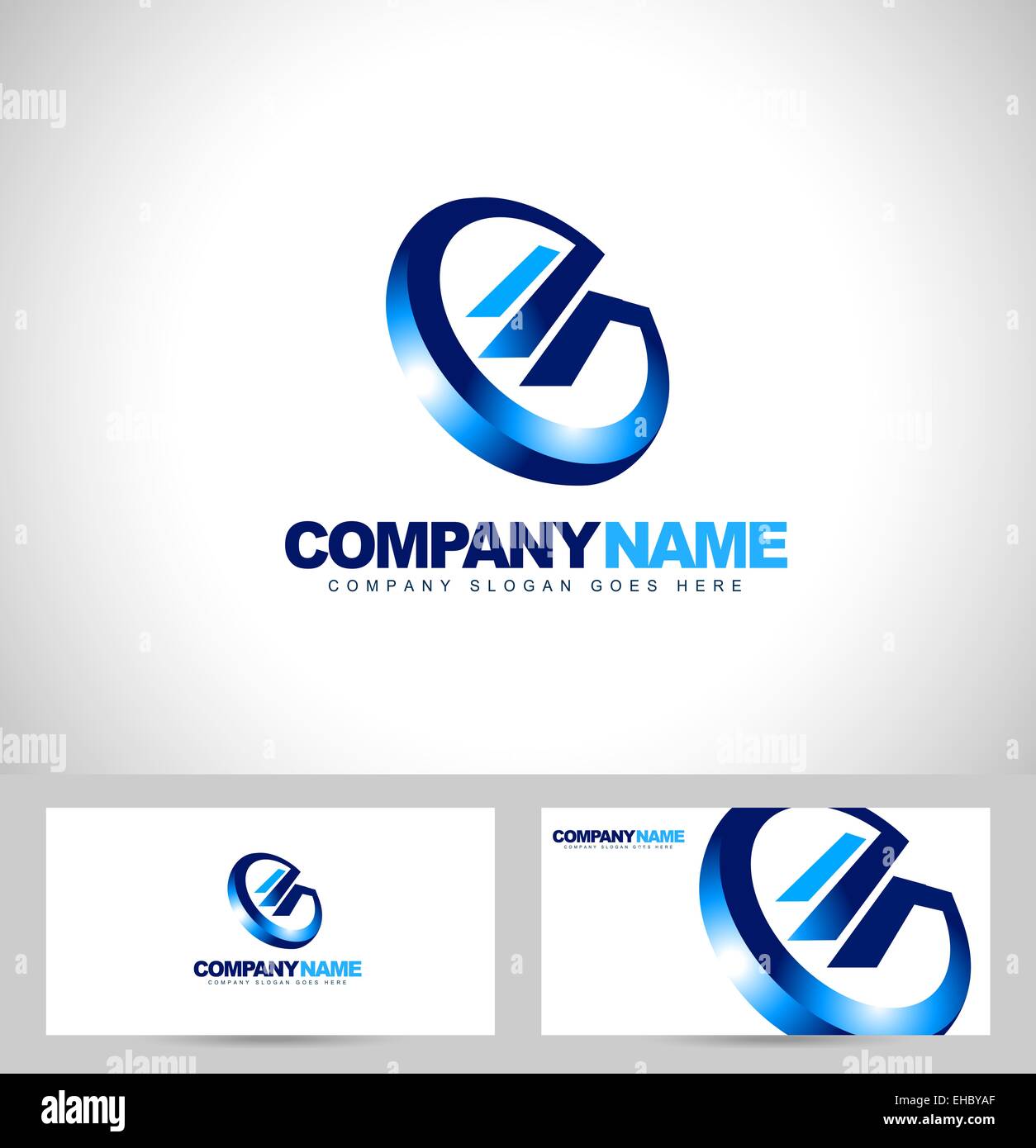 Abstract G Letter Logo. Creative G letter logo design in blue colors and business card template. Stock Photo