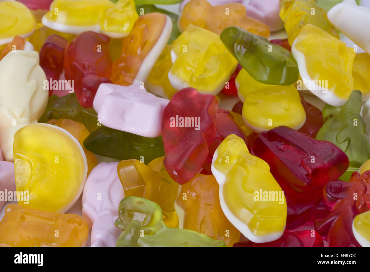 detail of colorful gummy bear candy Stock Photo