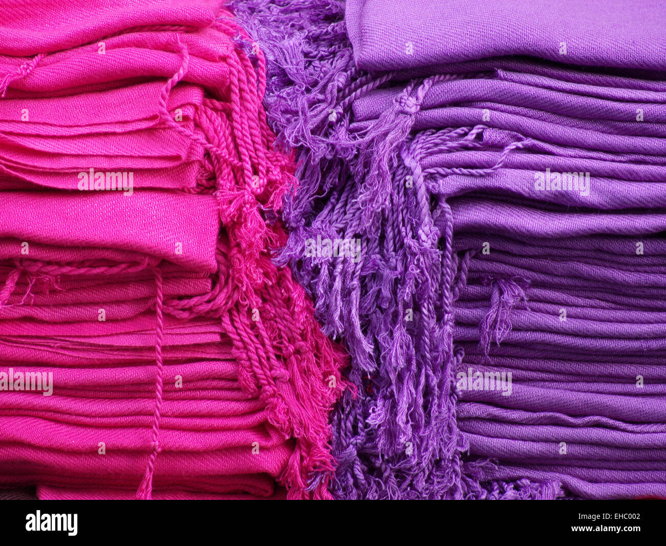 Lilac and pink shawls Stock Photo