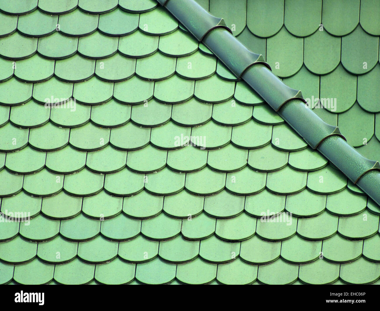 Green shingle roof Stock Photo Alamy
