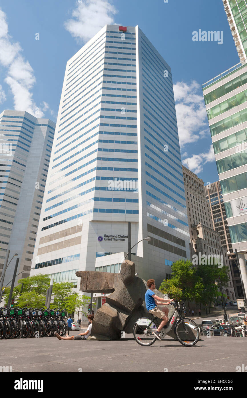 Sculpture downtown montreal quebec canada hires stock photography and