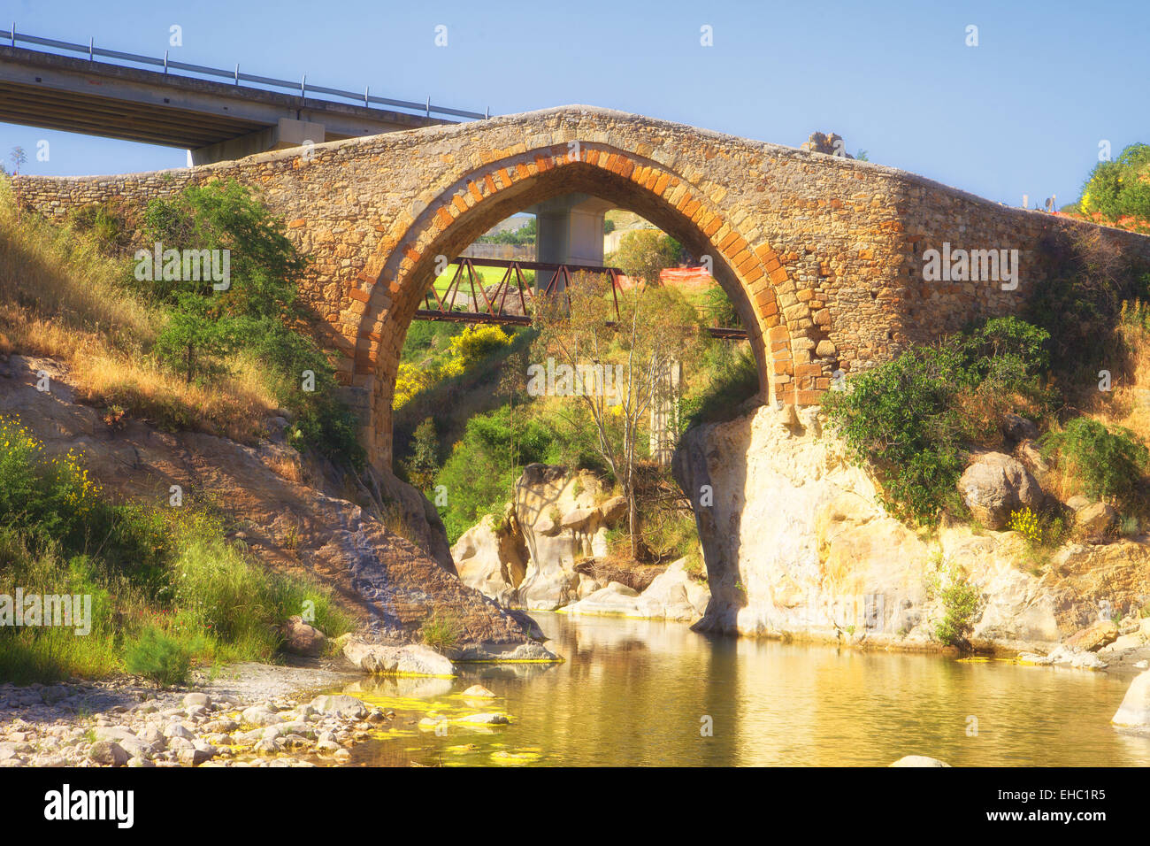 Cerami medieval bridge. Sicily Stock Photo - Alamy