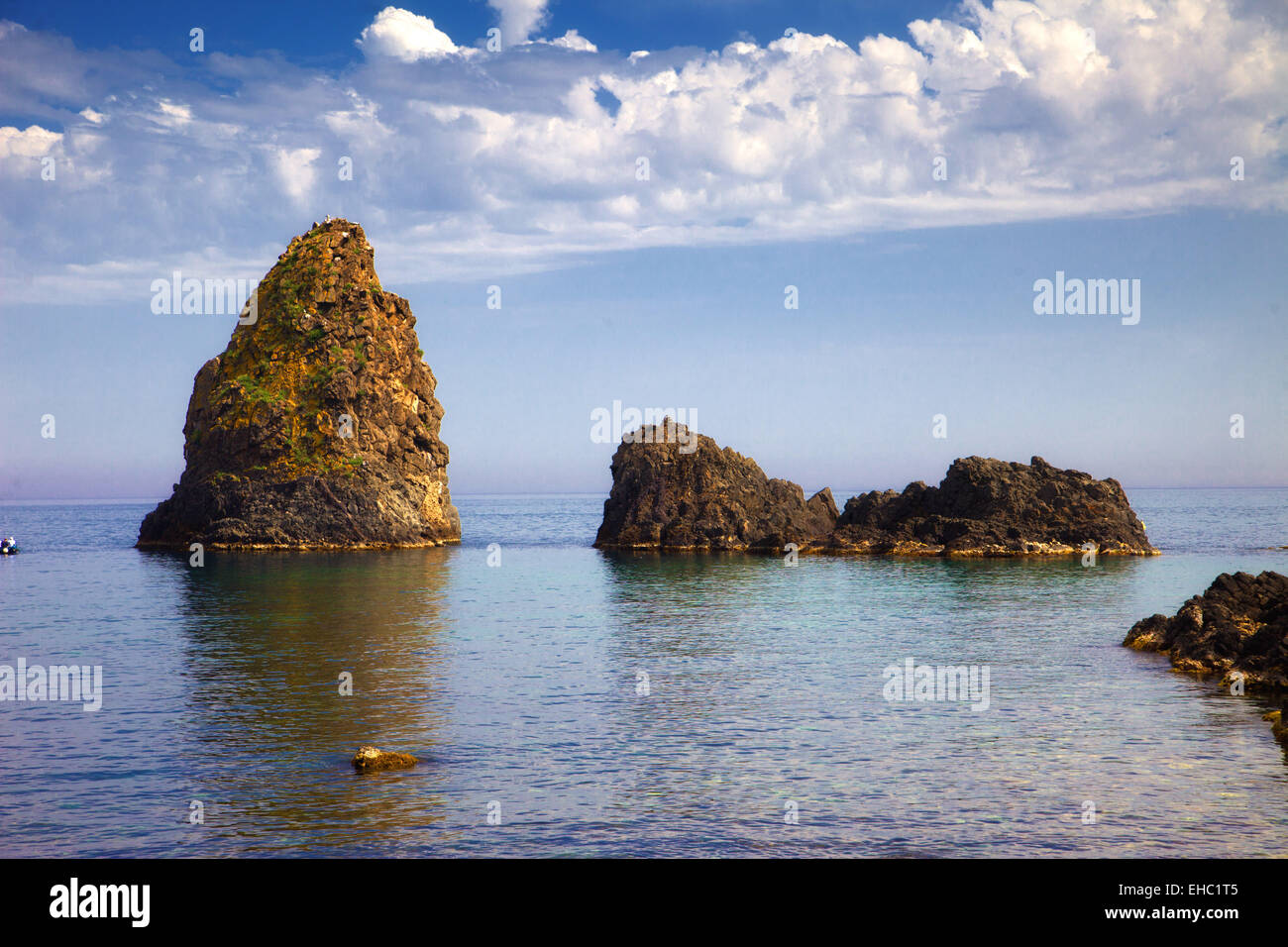 The Islands of the Cyclops, Aci Trezza, Sicily Stock Photo