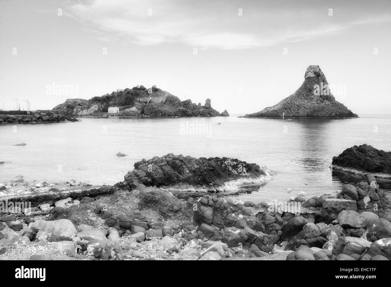 The Islands of the Cyclops, Aci Trezza, Sicily Stock Photo