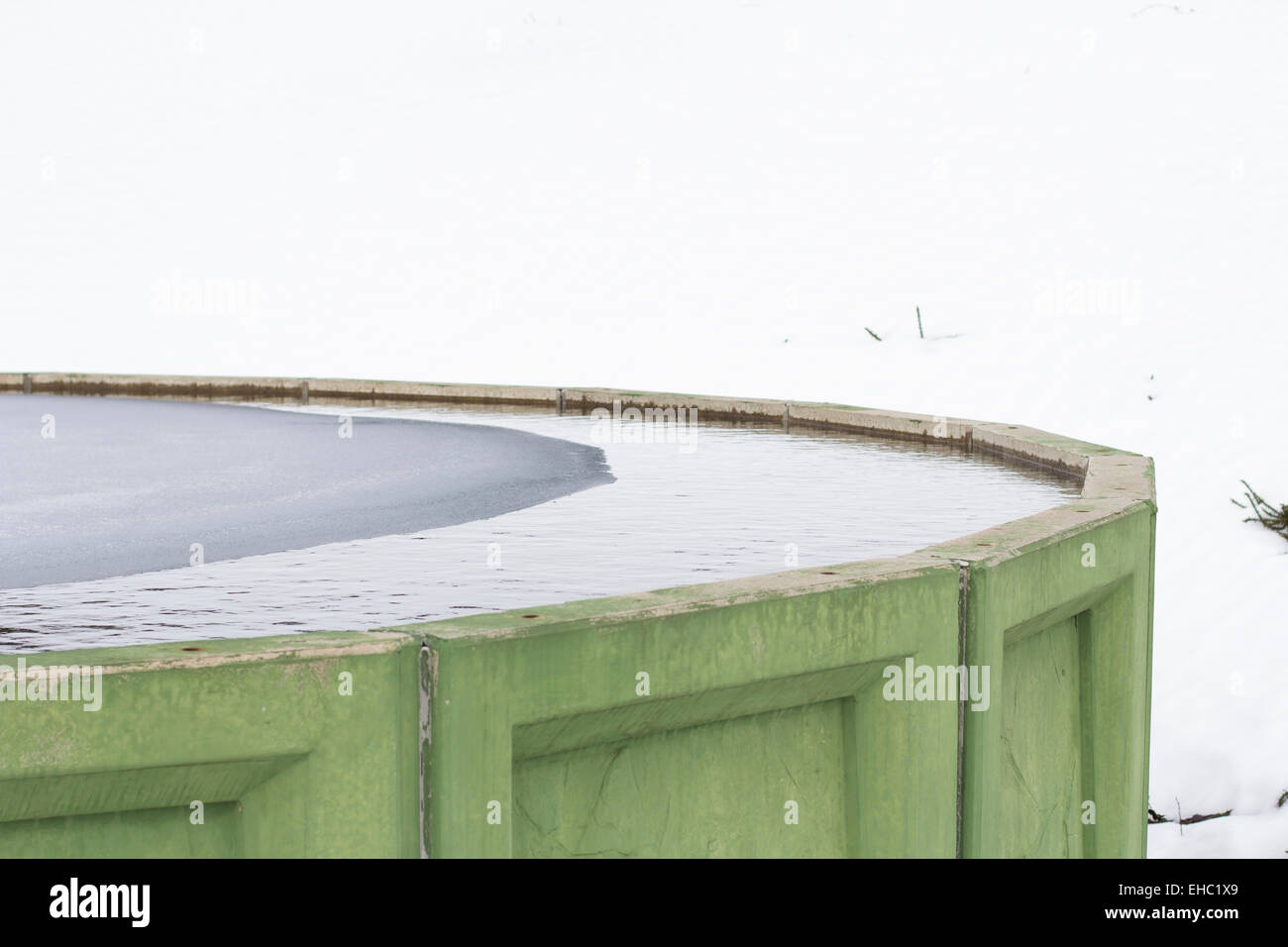 Frozen water tank Stock Photo Alamy