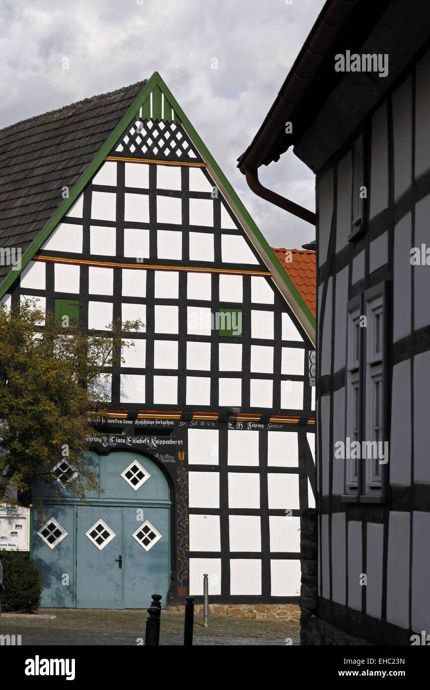 Tudor style house in Bad Essen Stock Photo