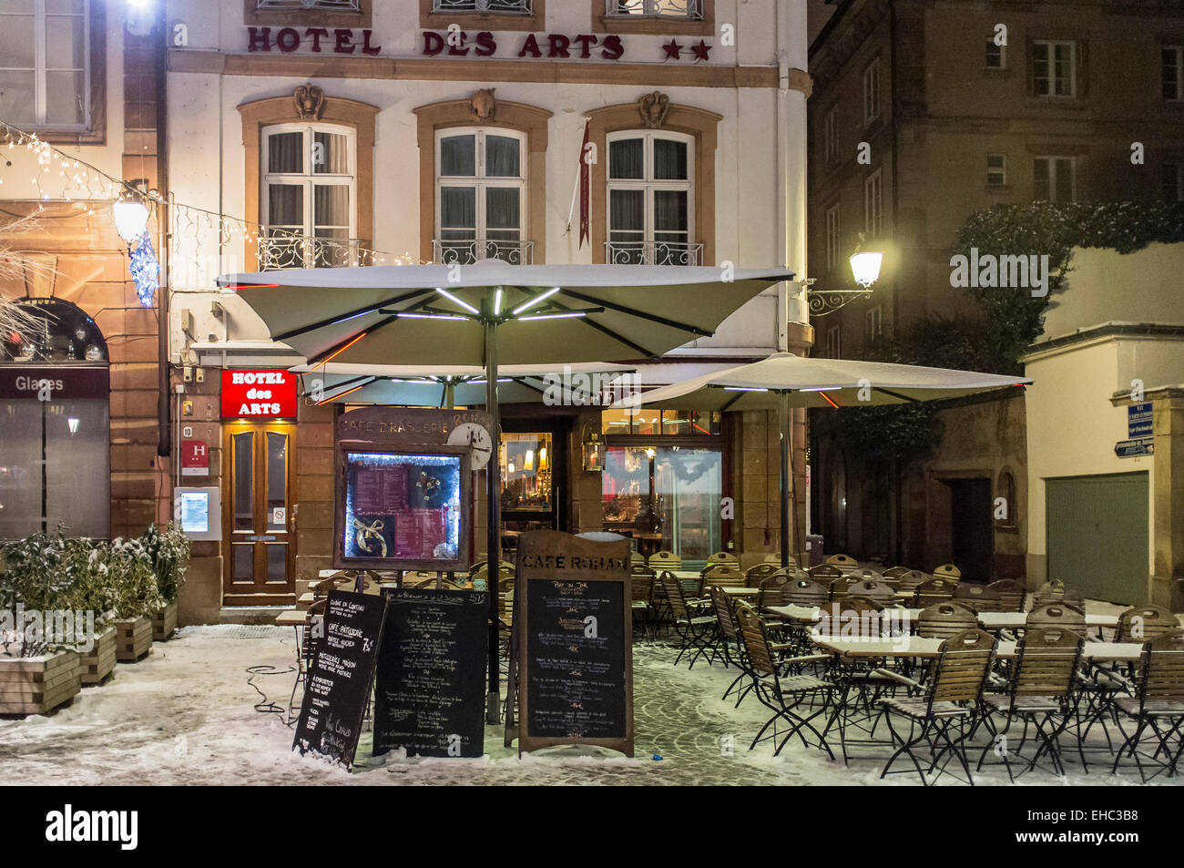 Hotel Des Arts Restaurant At Night On Christmas Time - 