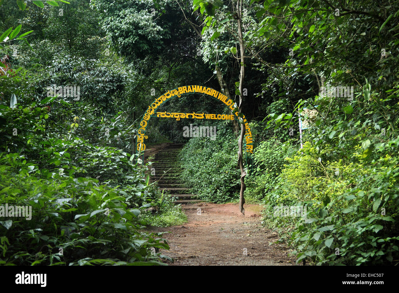 Entrance of Brahmagiri wildlife sanctuary Stock Photo