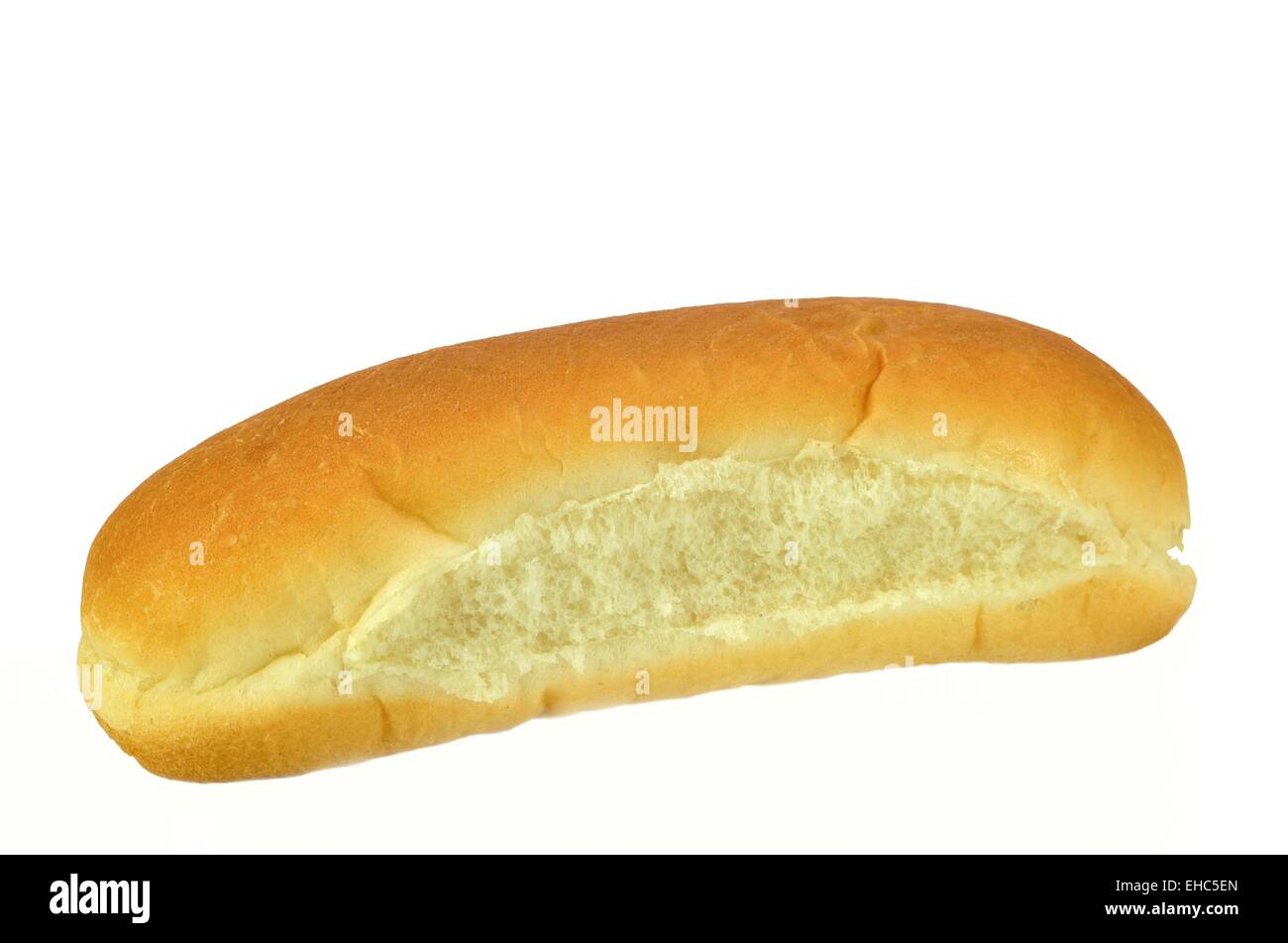 Hot dog bun on a white background. Stock Photo