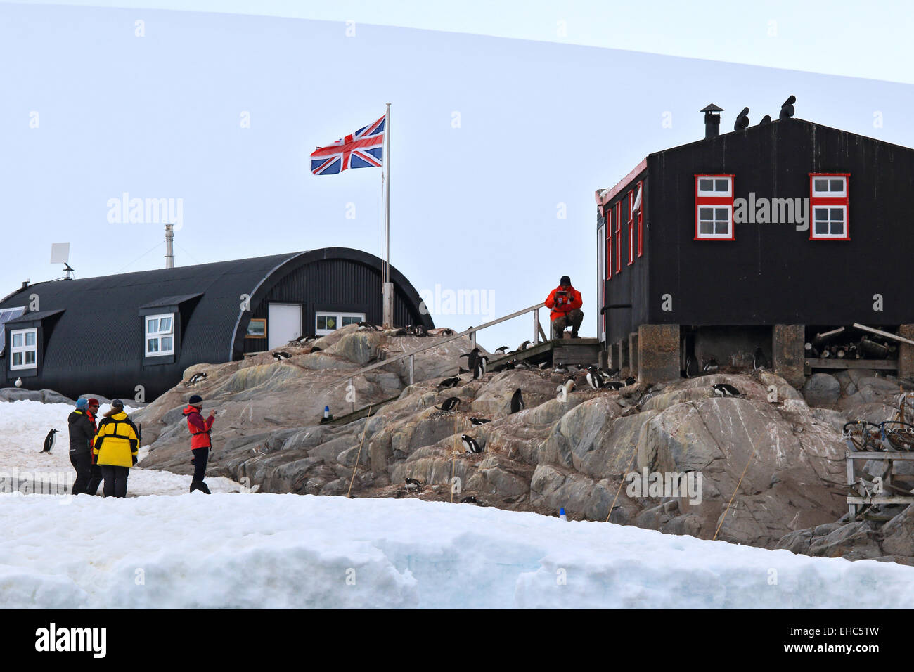 Penguin Post Office the old research station at Port Lockroy, Antarctica. Stock Photo