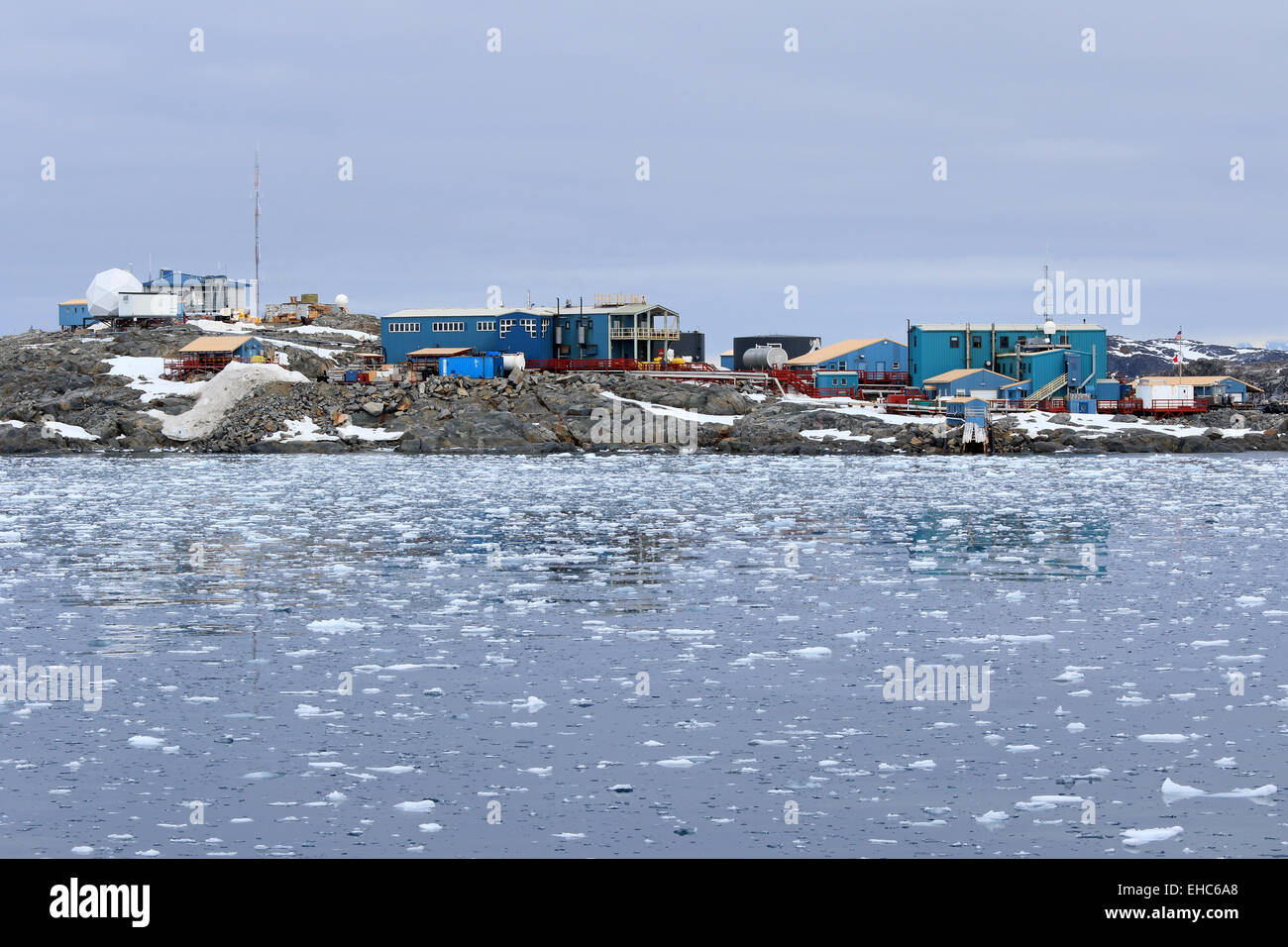 Antarctica scientist research station, Palmer Station. Stock Photo
