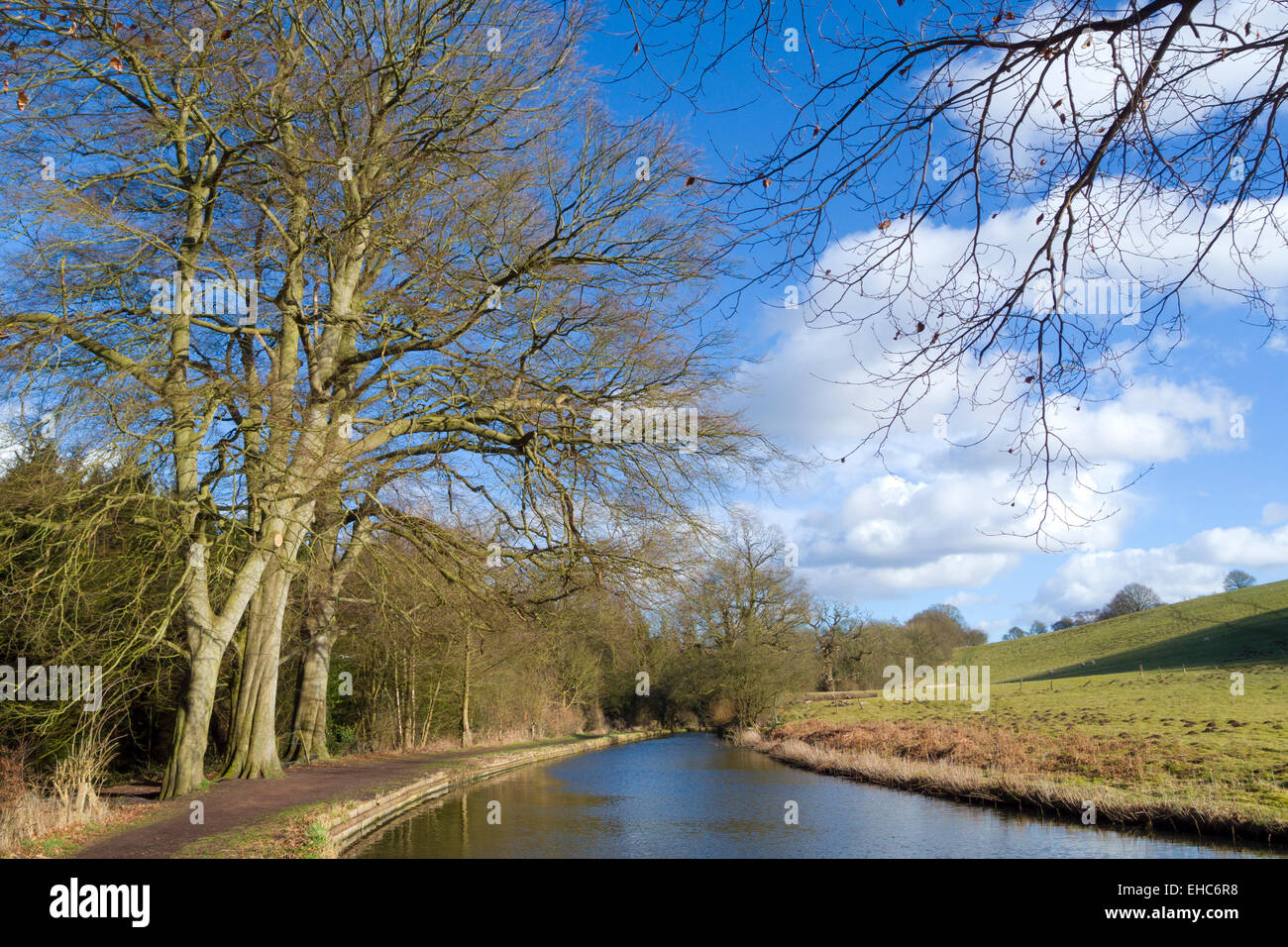 Staffordshire and Worcestershire Canal, Kinver, Staffordshire, England, UK in Winter Stock Photo