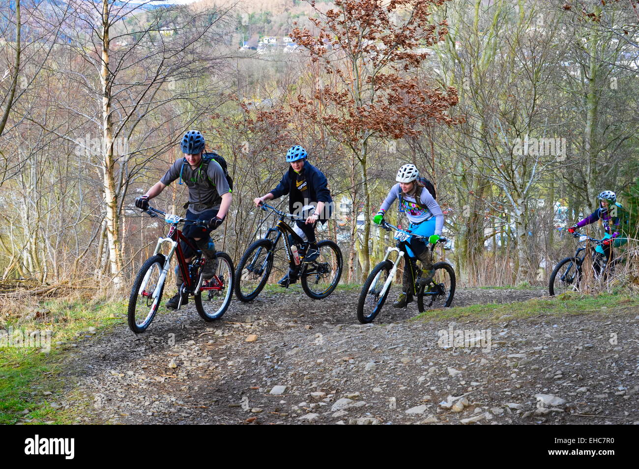 Riders during the POC Scottish Enduro in Innerleithen, Scottish Borders ...