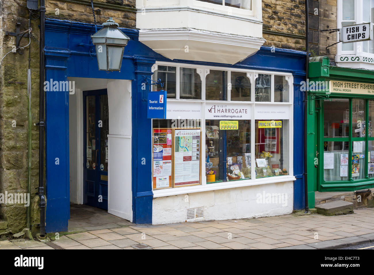 Tourist Information shop on the High Street in Pateley Bridge, Yorksire. Stock Photo