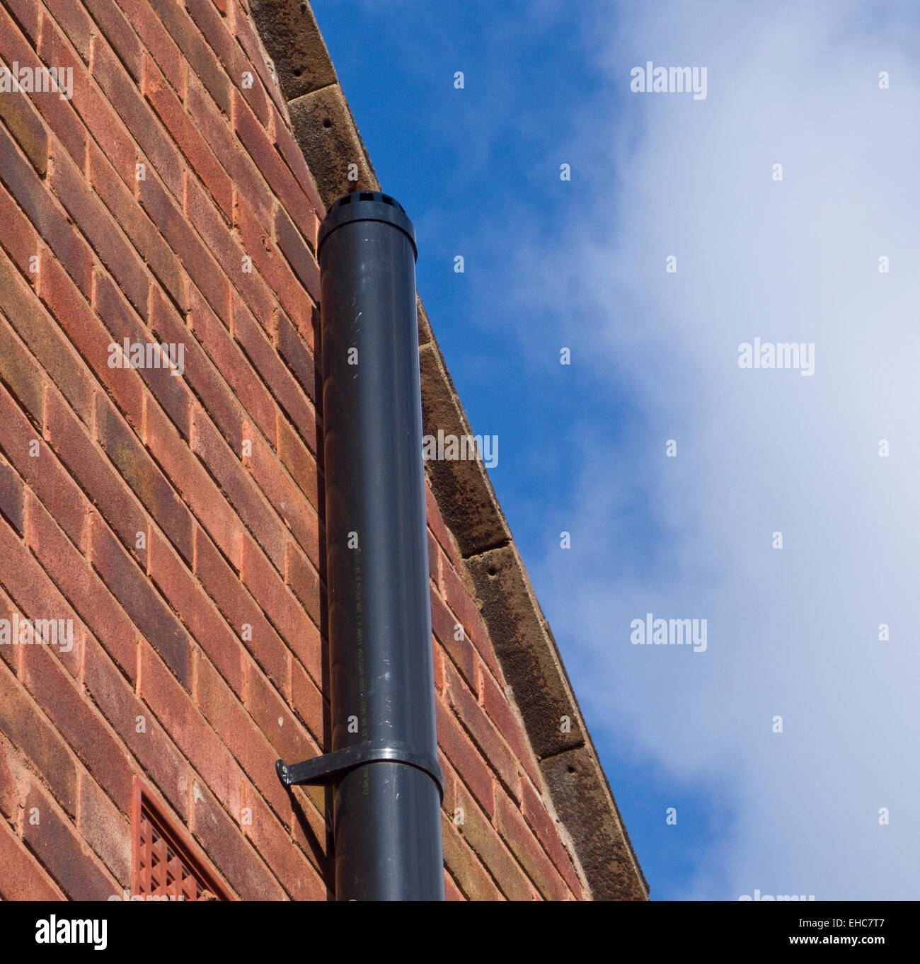 Gable End of a House With External Soil Pipe, UK PROPERTY RELEASED Stock Photo
