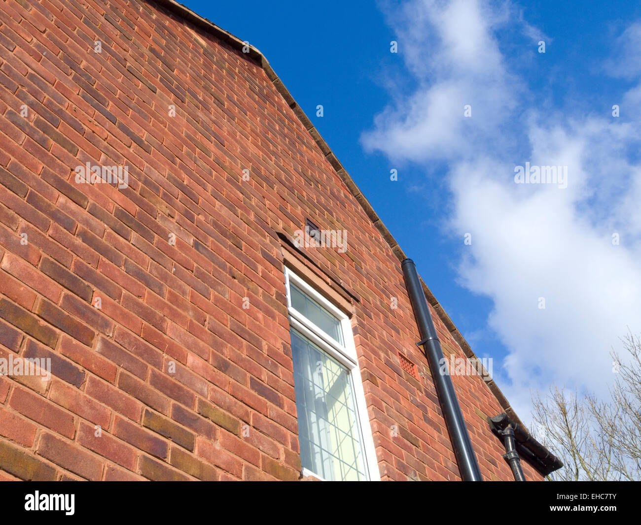 Gable End of a House With External Soil Pipe, UK PROPERTY RELEASED Stock Photo