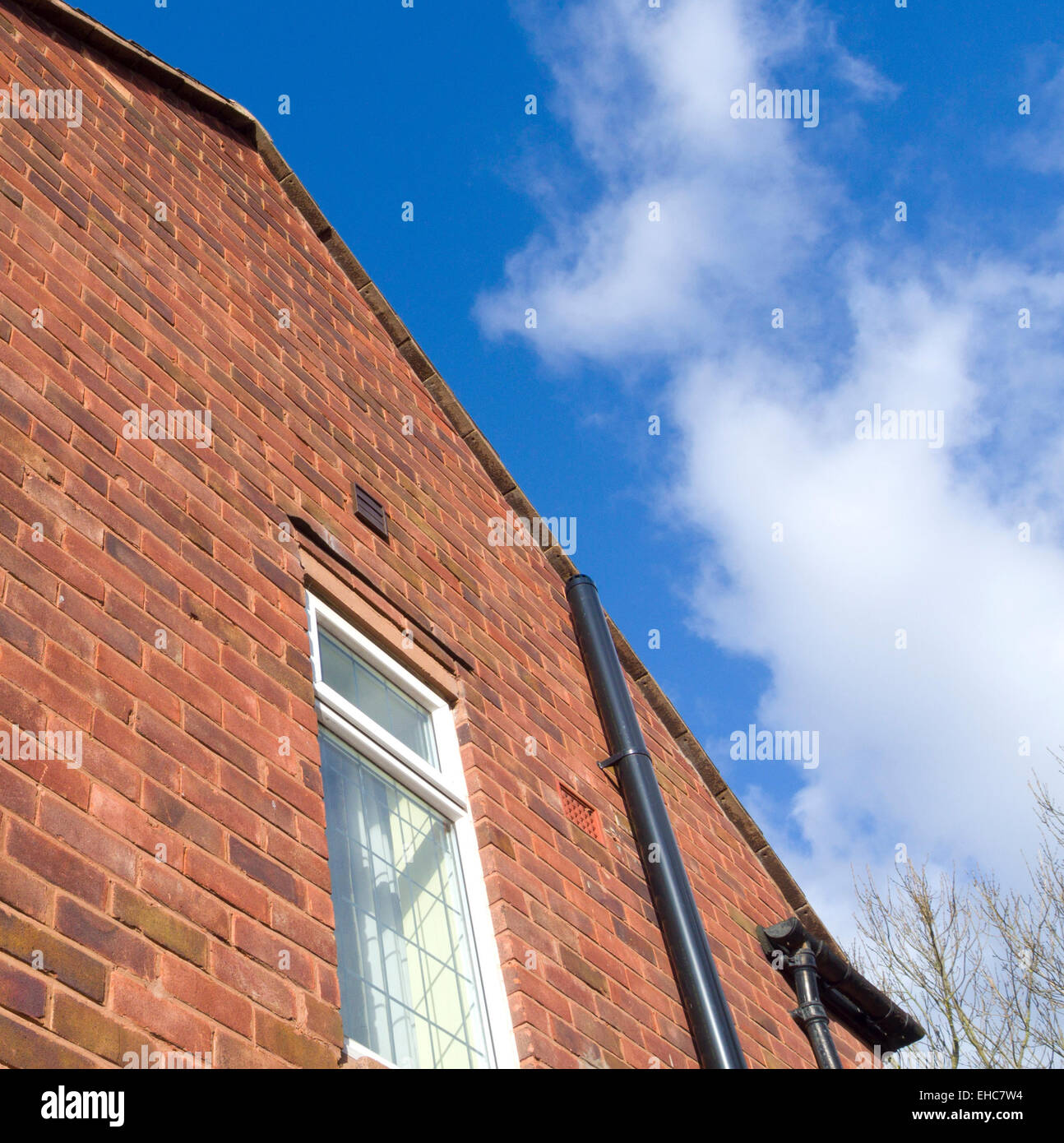 Gable End of a House With External Soil Pipe, UK PROPERTY RELEASED Stock Photo