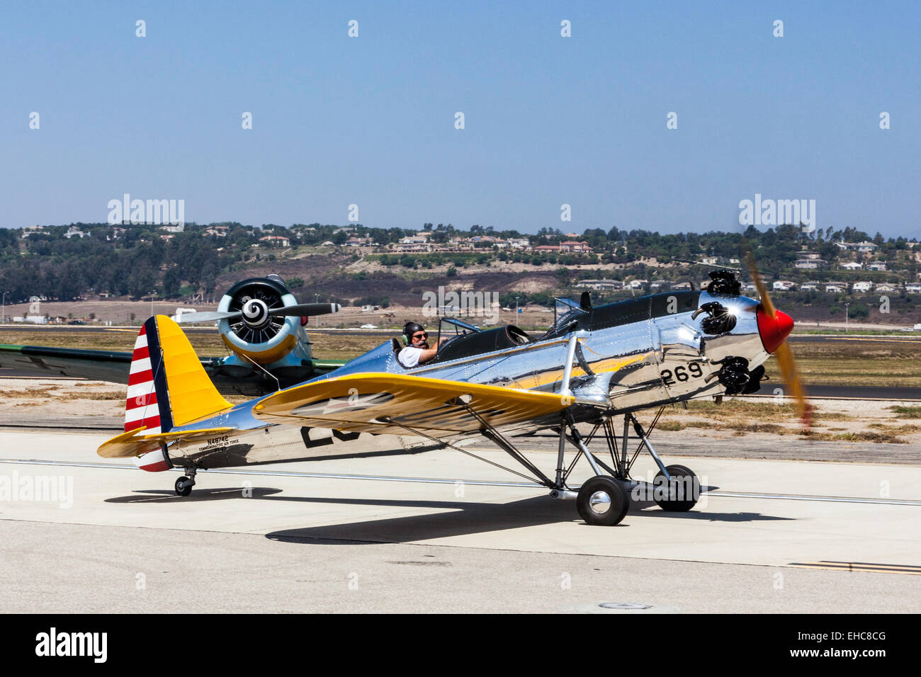 A Ryan PT-22 trainer aircraft at the 2011 Wings Over Camarillo Air Show in Camarillo California Stock Photo
