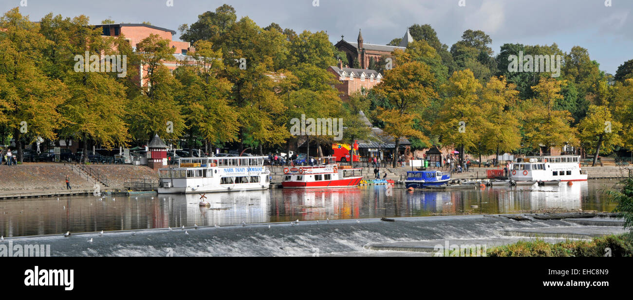 The Groves & The River Dee at the Turn of Autumn, Chester, Cheshire, England, UK Stock Photo