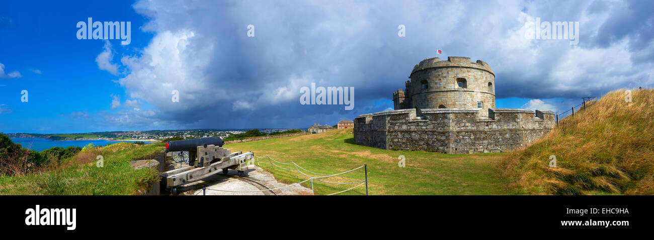Pendennis Castle one of Henry VIII's Device Forts, built between 1539 - 1545 Falmouth, Cornwall, England Stock Photo