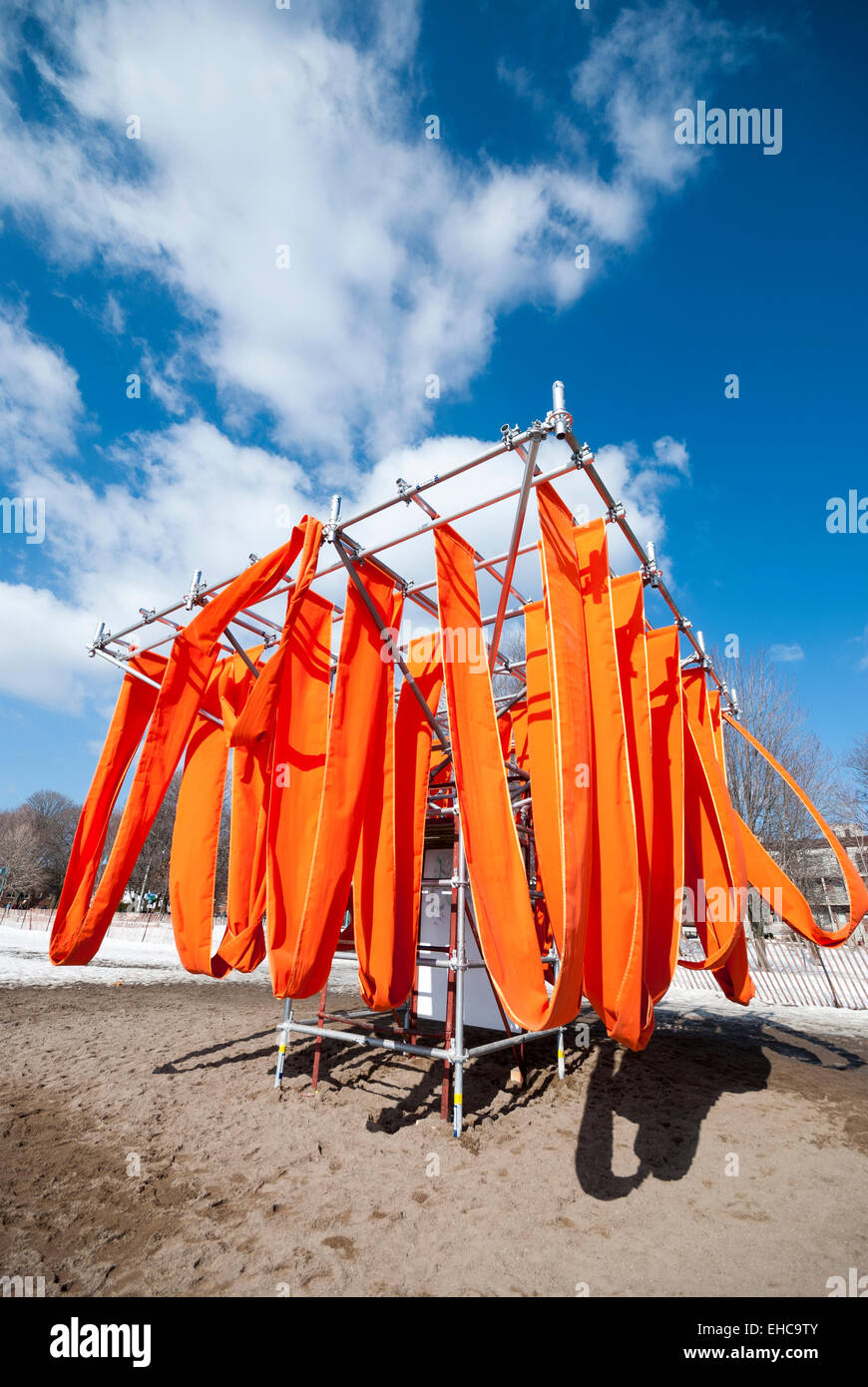 One of five functional temporary art installations built around the seasonal lifeguard stations on Kew Beach in Toronto Canada Stock Photo