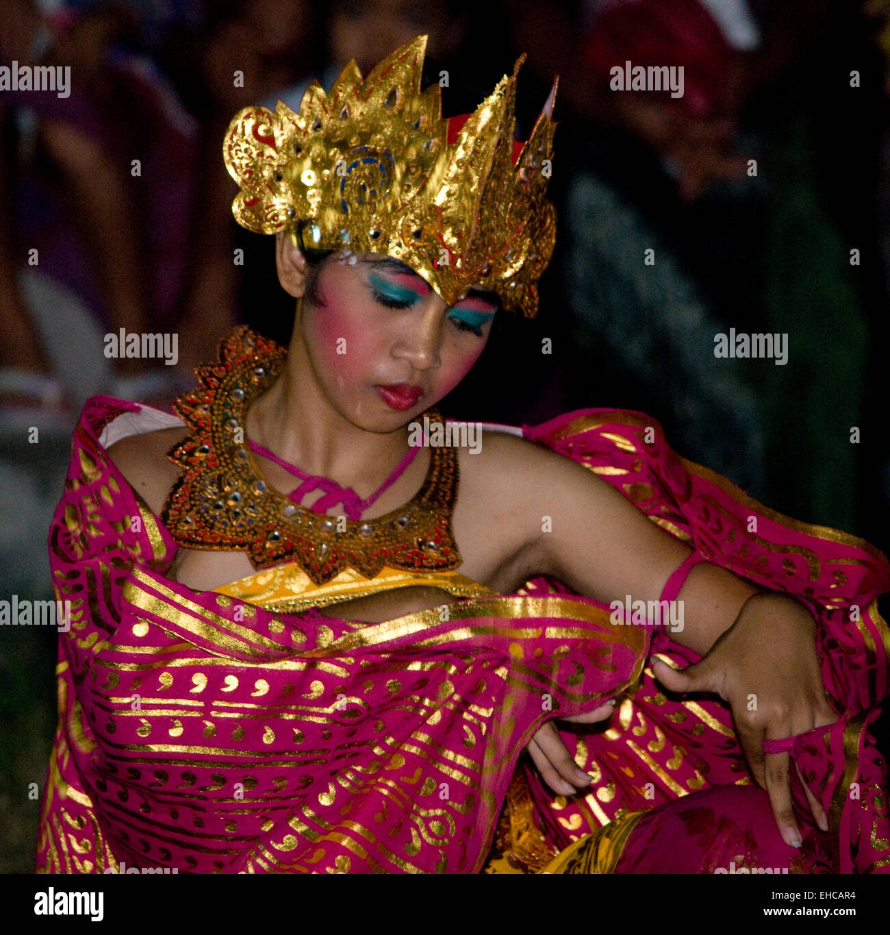 Traditional Balinese dancers. Stock Photo