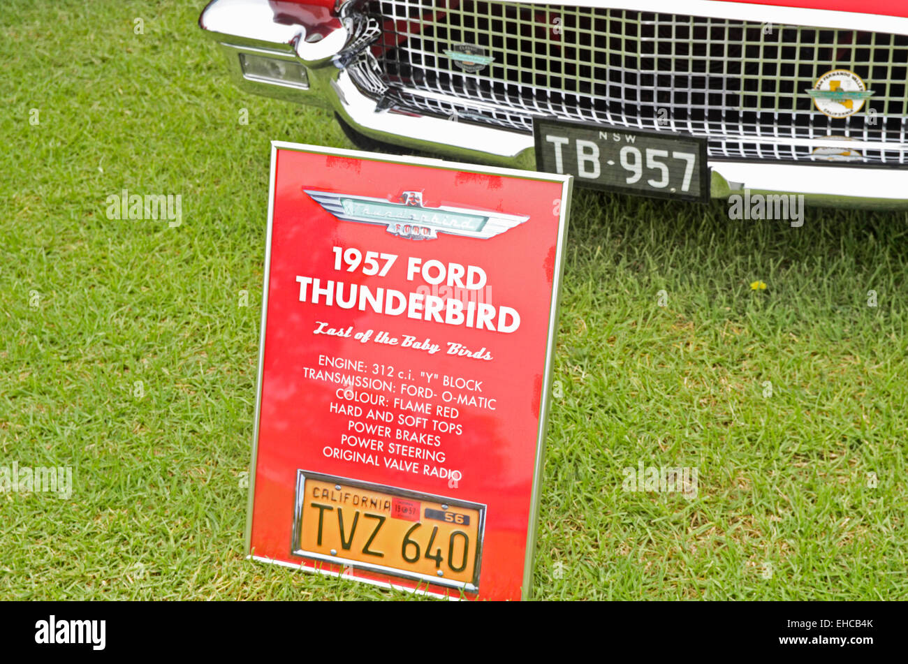 1957 Ford Thunderbird on display at Tamworth Australia Stock Photo