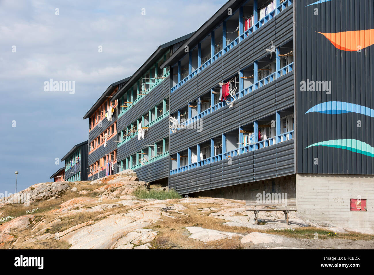 colorful apartment building in Ilulissat Greenland Stock Photo Alamy