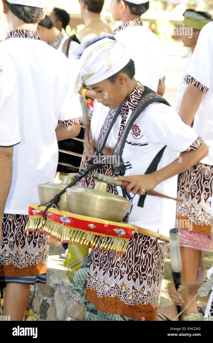 Balinese ceremony for the sea. Stock Photo