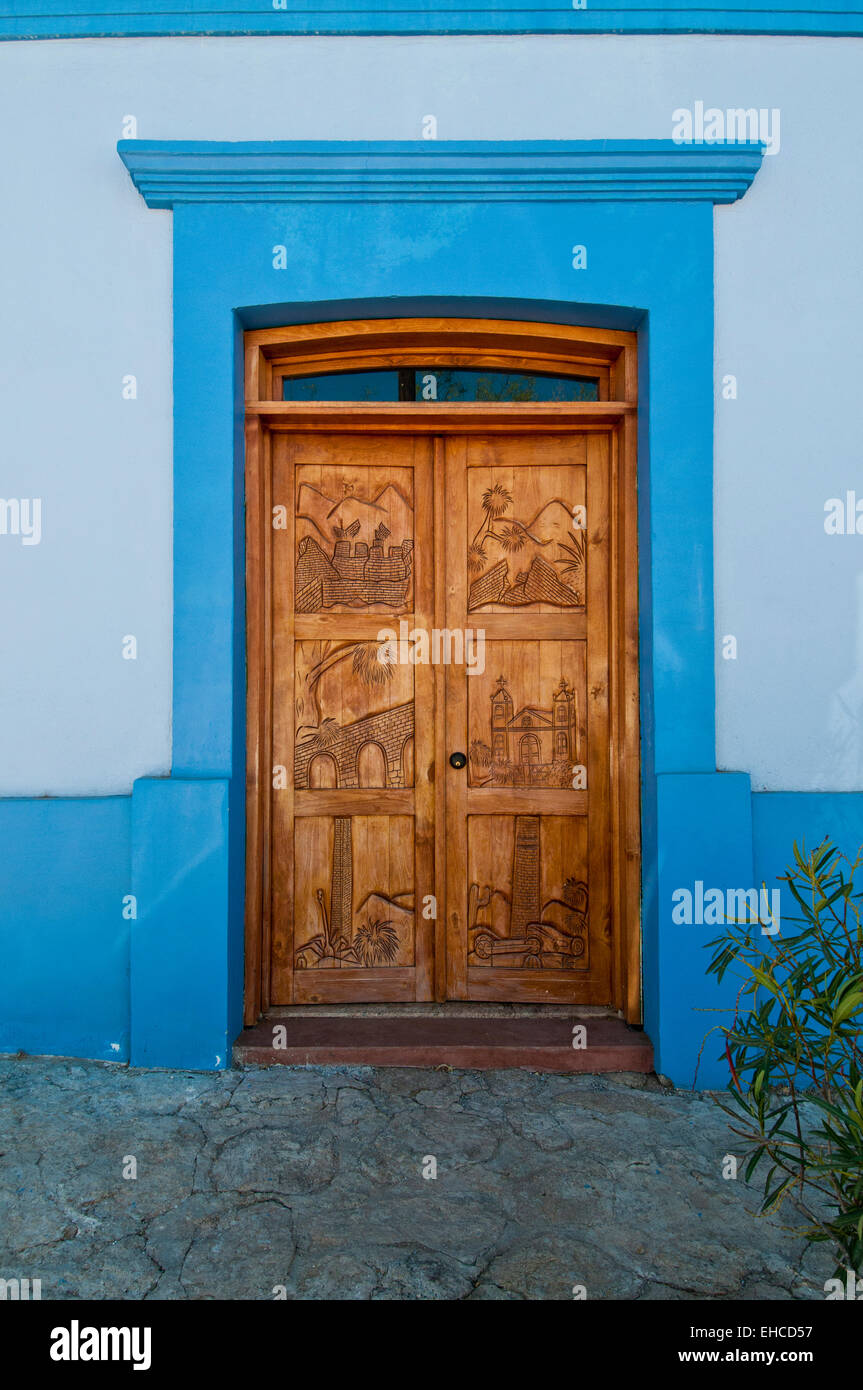 Mexican door in Todos Santos in Baja California Sur Mexico Stock Photo