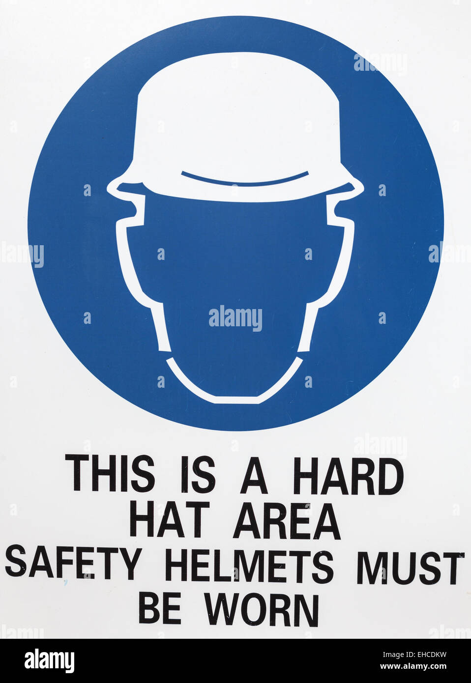 Warning sign on construction site Stock Photo