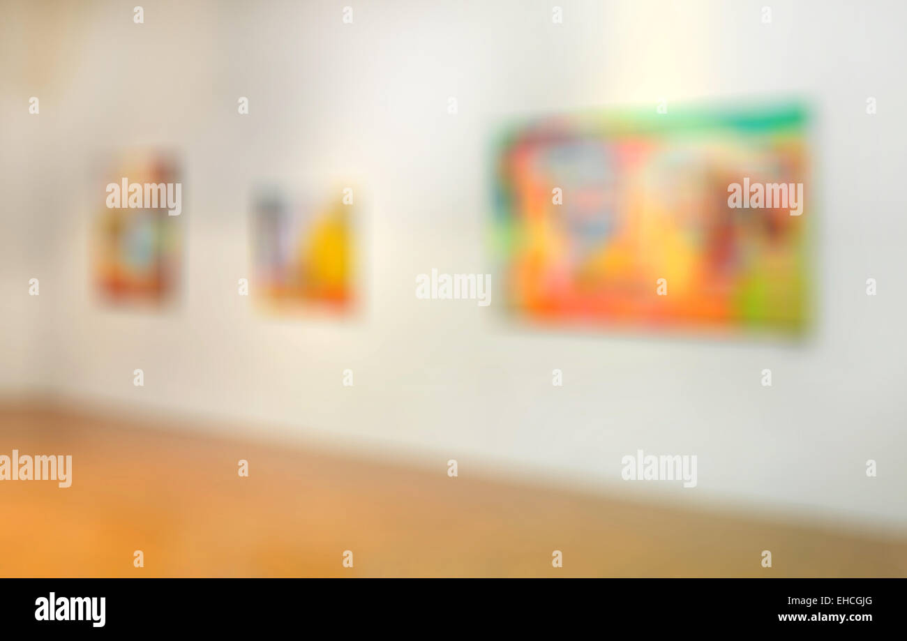 Art gallery generic background. Intentionally blurred editing post production. Stock Photo