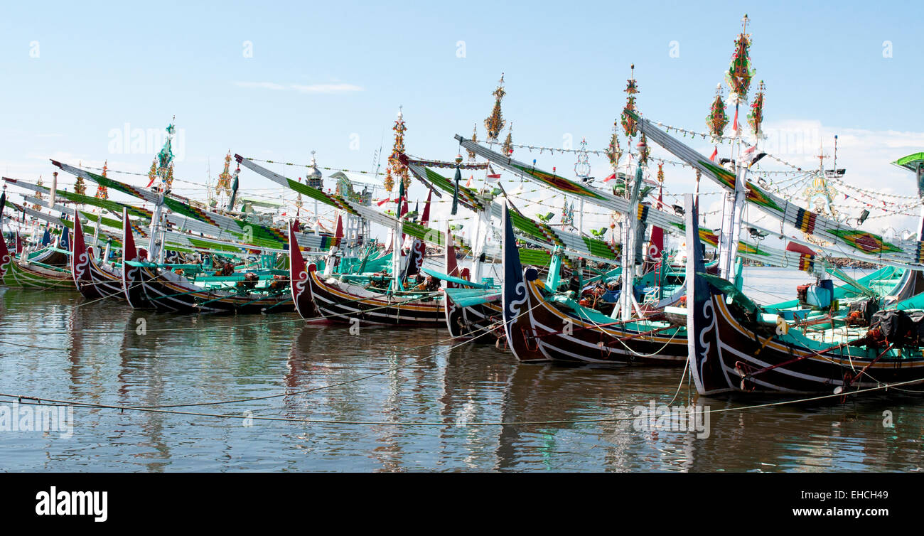 Traditional fishing boats in Bali Stock Photo