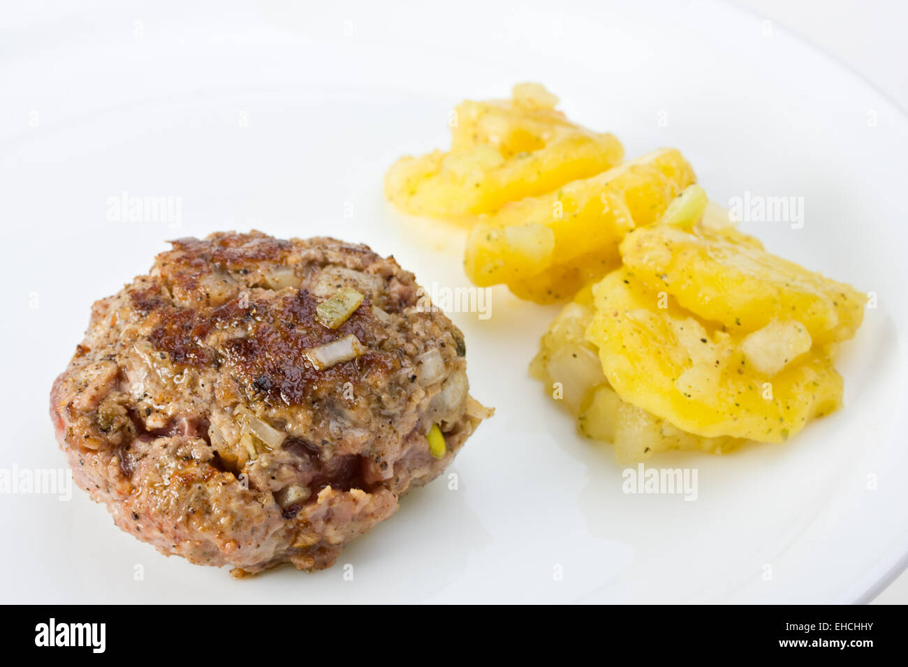 detail of a grilled meat ball Stock Photo