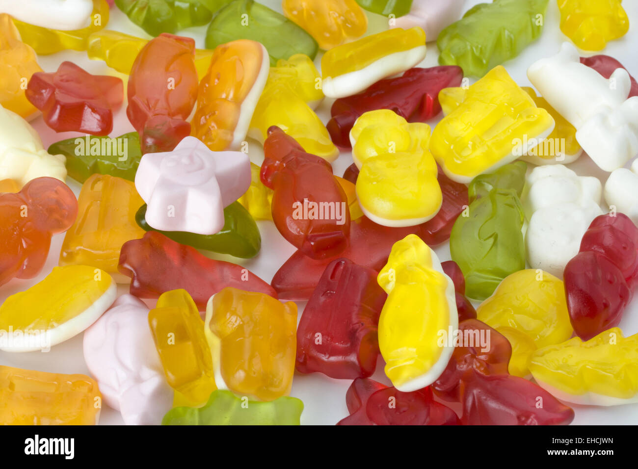 detail of colorful gummy bear candy Stock Photo
