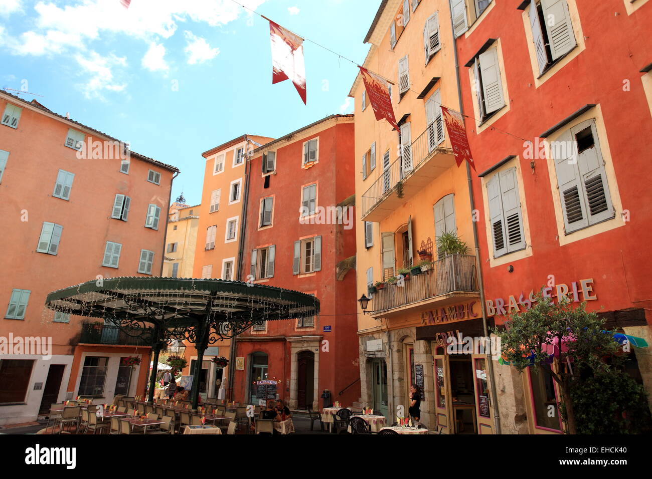 Place du petit Puy in the old city of Grasse on the French Riviera, France Stock Photo