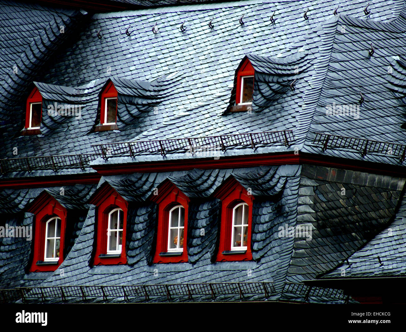 Black shingle roof Stock Photo