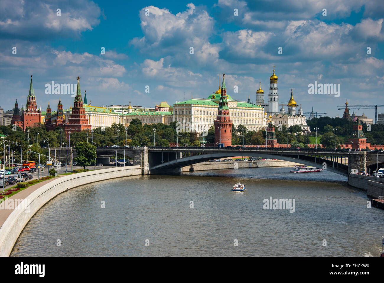 The Moskva river and the Kremlin, Moscow, Russia Stock Photo
